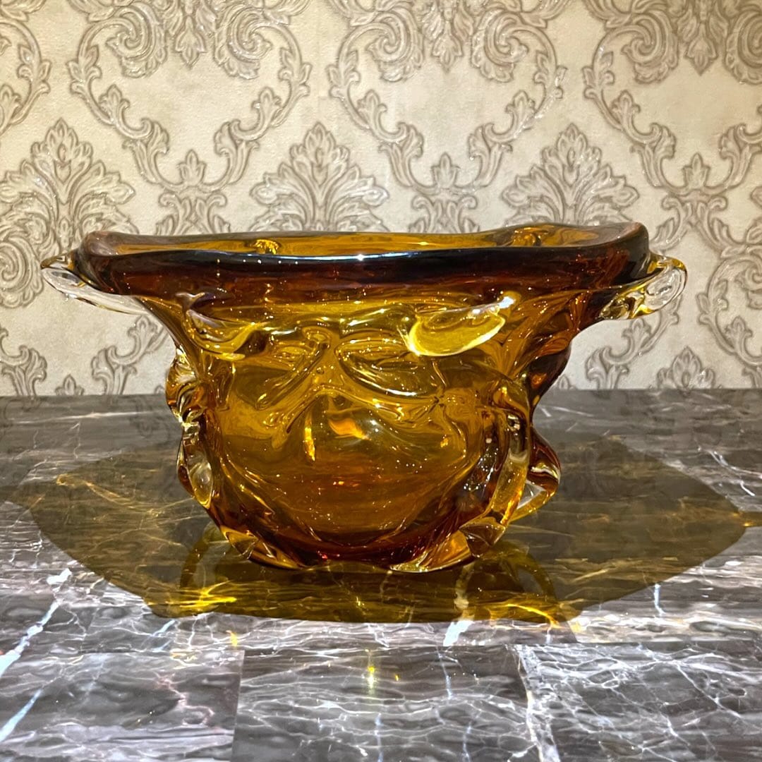 Murano amber art glass