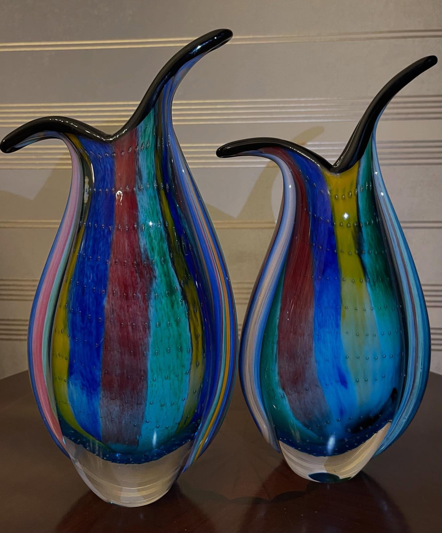 Murano-style glass pair
